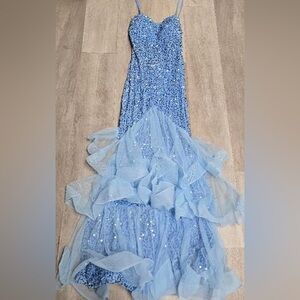 Blue Faerisety sequin mermaid dress size small